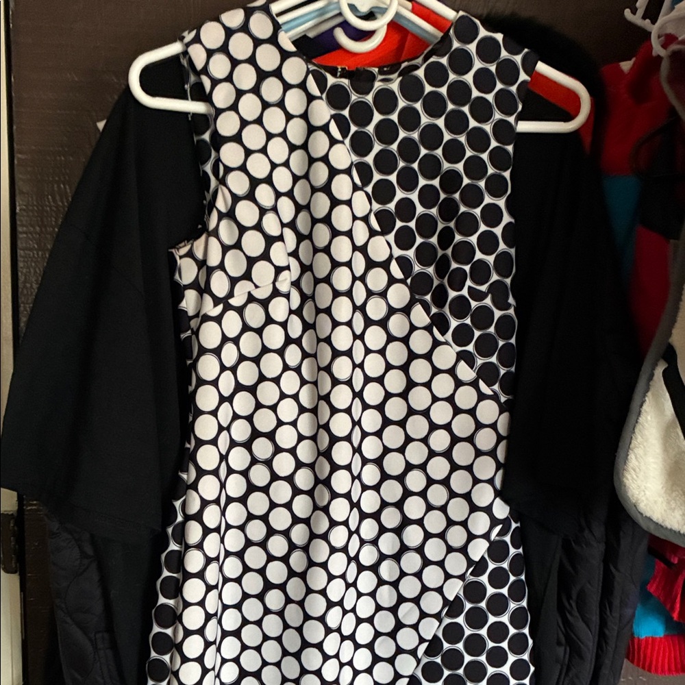 Calvin Klein Black and White Polka Dot Dress
